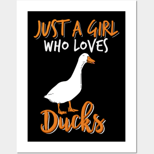 Just a Girl Who Loves Ducks - Funny Duck Lover Girls Gift Posters and Art